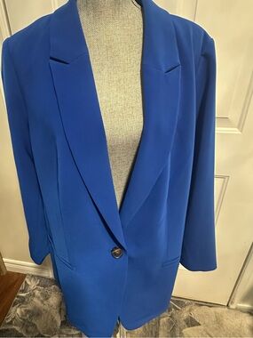 Penningtons Cobalt Blue Longline Single-Button Blazer